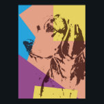 Poster Bola de Efeito de Arte pop<br><div class="desc">Bola de Efeito de Arte pop. Design do efeito retropop simples do beagle em cores amarela, azul rosa e púrpura. Este trabalho de arte faz um presente de excelente para amantes de cães ou qualquer um que ama Beagle.</div>