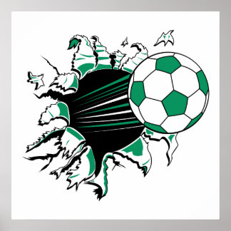 Pôster bola de futebol a arrancar