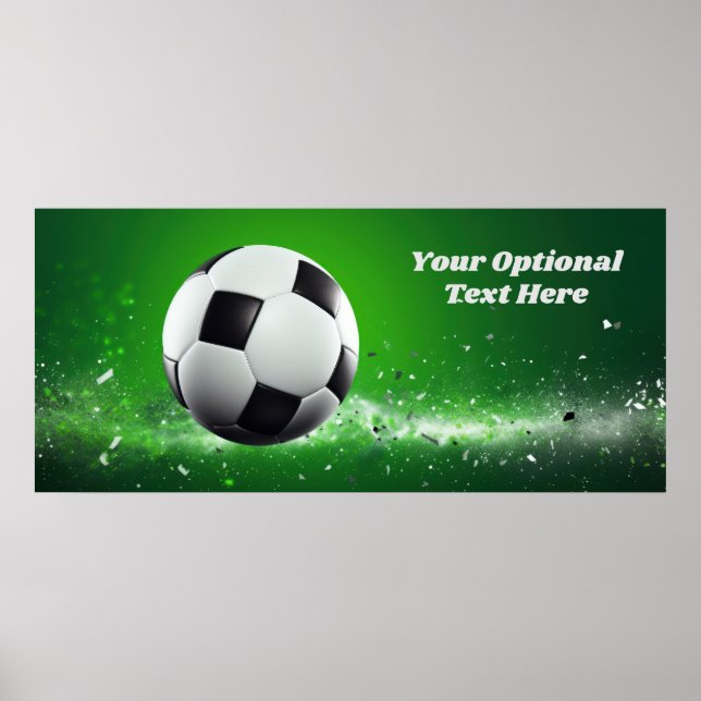Poster Bola de Futebol de Texto Personalizada (Frente)