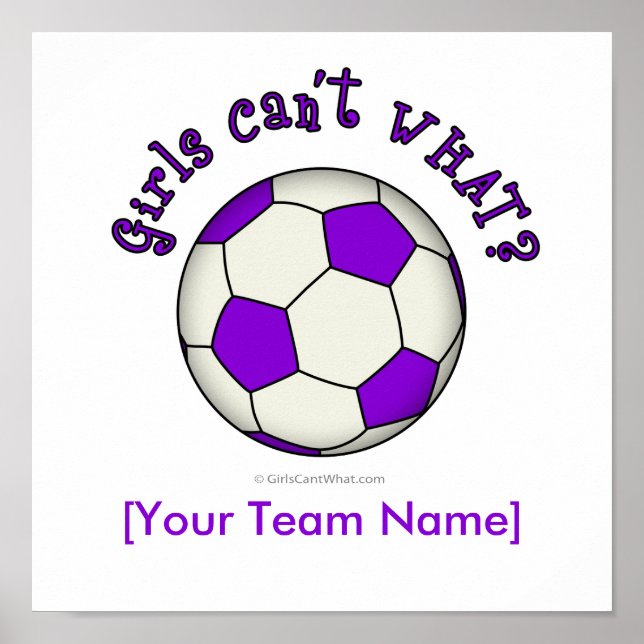 Pôster Bola de Futebol em Roxo (Frente)