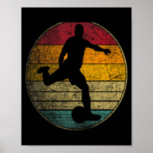 Poster Bola de Futebol Estilo Retro Vintage 70s 80s Homen