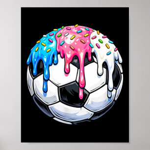 Poster Bola de futebol pinga granulado de sorvete engraça