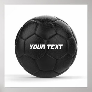 Poster Bola de futebol preta moderna personalizada