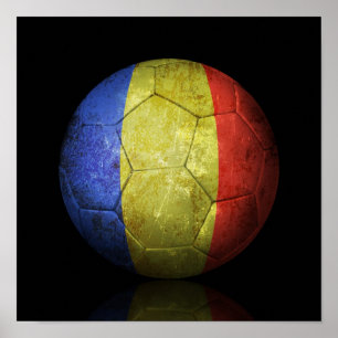 Poster Bola de futebol romena gasta do futebol de