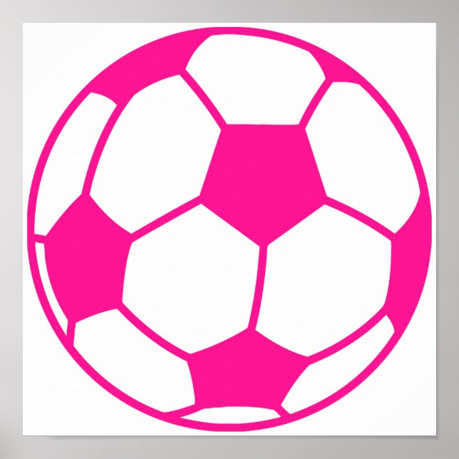Pôster Bola de Futebol Rosa Quente (Frente)