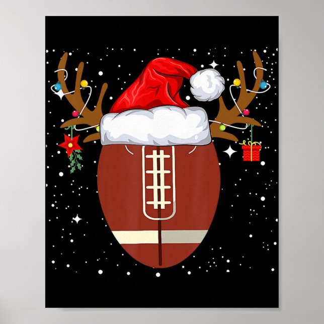 Poster Bola de Futebol Santa Hat Reindeer Xma (Frente)