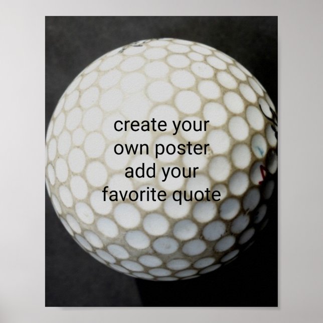 Poster bola de golfe adicione sua própria citação de arte (Frente)