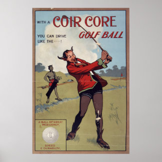 Poster Bola de golfe do núcleo do Coir, 1907