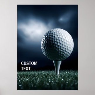 Poster Bola de Golfe Dramática Personalizada