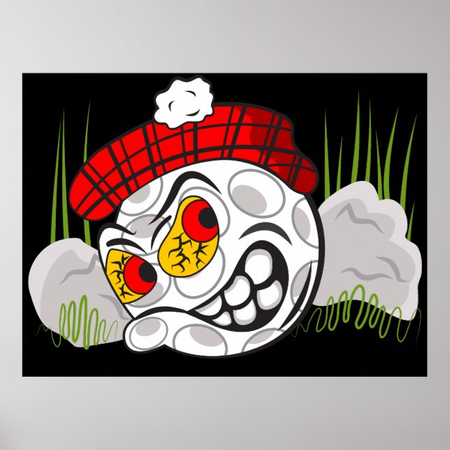 Poster Bola de Golfe Escondido, Esporte Engraçado (Frente)