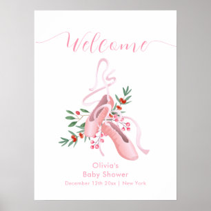 Poster Bola de Inverno Rosa Tutu de Bailarina Bem-vindo a
