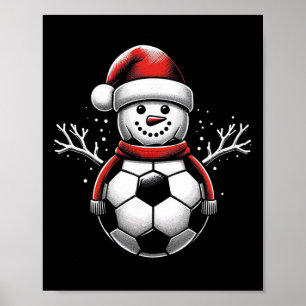 Poster Bola de Neve Homem de Neve Jogador de Futebol Chap