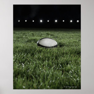 Poster Bola de rugby que senta-se no passo da grama da