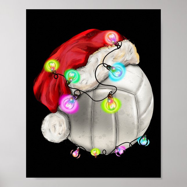 Poster Bola de Voleibol com Crianças de Natal do Papai No (Frente)