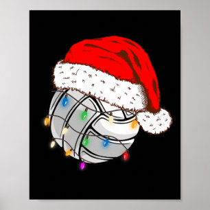 Poster Bola de Voleibol Santa Hat Esportes Engraçados Xm