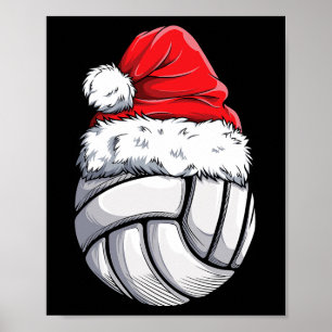 Poster Bola de Voleibol Santa Hat Esportes Engraçados Xm