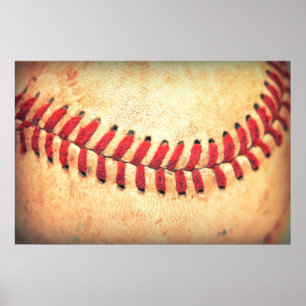 Poster Bola do basebol do vintage