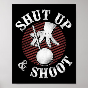 Poster Bola do Jogador de Piscina Billiards Vintage Retro
