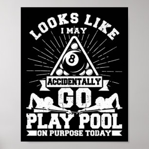 Poster Bola Engraçada 8 Jogando Bilhetes De Piscina No Po