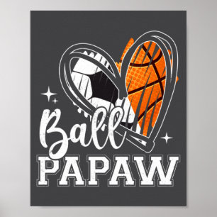 Poster Bola Mamão Futebol Basquetebol Coração 