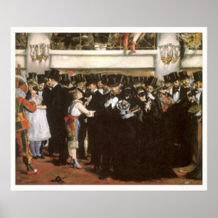 Pôster Bola mascarada na ópera de Edouard Manet