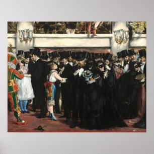Poster Bola mascarada na ópera - Edouard Manet Fine Art