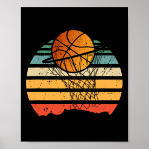 Poster Bola No Cesto De Basquete Jogador De Esporte Vinta