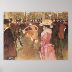 Pôster Bola no clube nocturno por Toulouse Lautrec