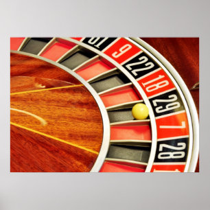 Poster bola número 29 da roda de roleta do casino que