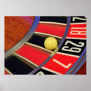 Pôster bola número 29 da roda de roleta do casino que