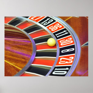 Pôster bola número 30 da roda de roleta do casino que