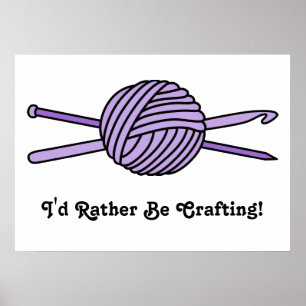Pôster Bola roxa do fio (malha & Crochet)