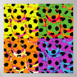 Poster Bolas de futebol de pop Art<br><div class="desc">Colagem de pop Art Soccer Balls.</div>