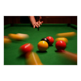 Pôster Bolas de piscina inglesa em movimento