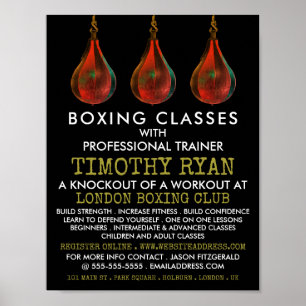 Poster Bolas de Velocidade, Anúncio de Aula de Boxe