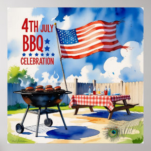 Poster Bold 4 de julho Celebração do CHURRASCO