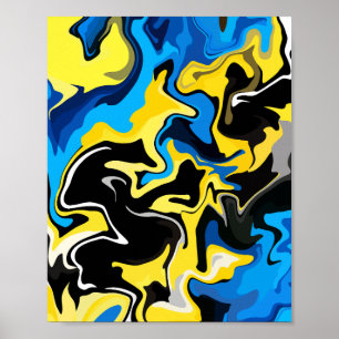 Poster Bold Abstrato Fluid Art