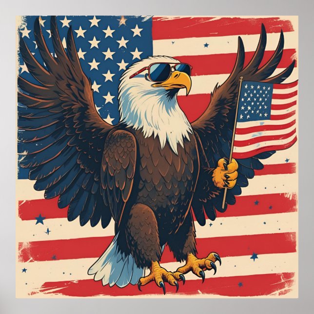 Poster Bold American Eagle – 4th of July Freedom Design (Frente)