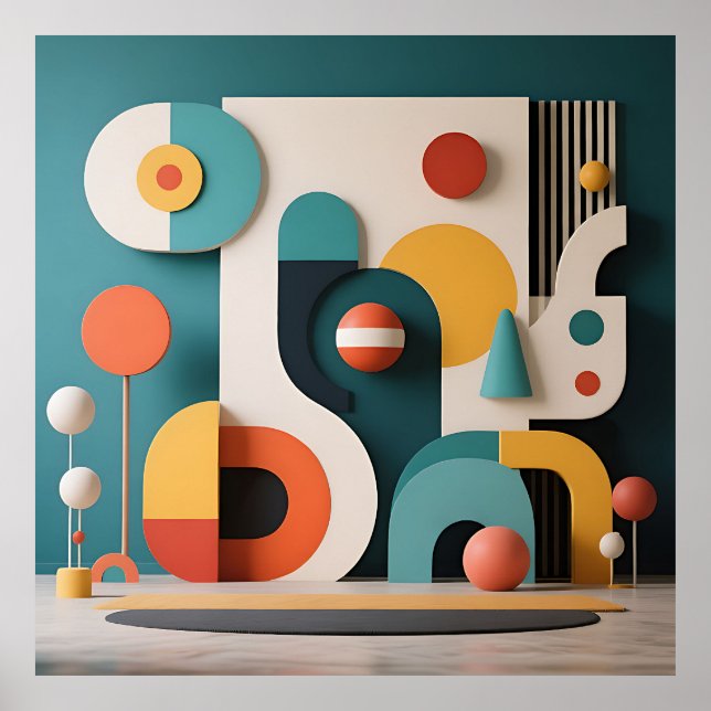 Poster Bold Colorful Geometric Abstract  (Frente)