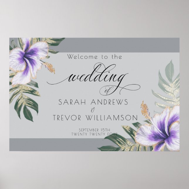 Poster Bold Elegante Ametist Purple Floral (Frente)