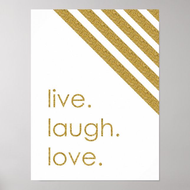 Poster Bold Glitter "Live Laugh Love" (Frente)