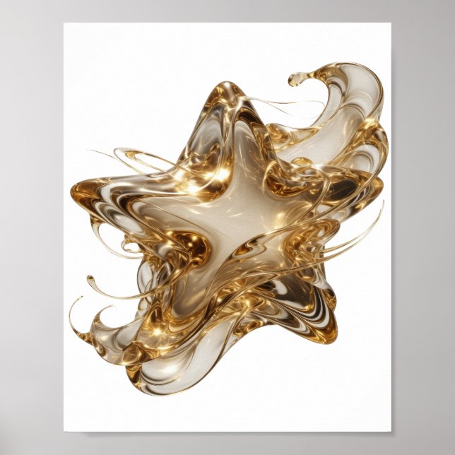 Poster Bold Gold Estrela Dourada Design Personalizado (Frente)