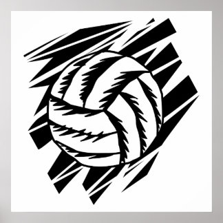 Poster bold gráfico de voleibol