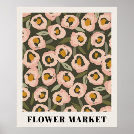 Poster Bold Inky Floral Pattern | Hand-Drawn Botanical