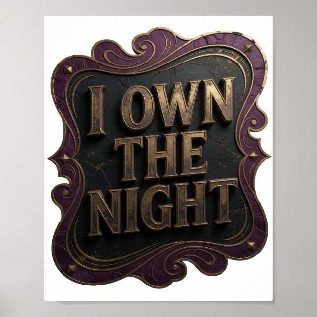 Poster Bold Ouro Possuo A NOITE Design (Frente)