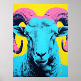 Poster Bold Ram: Neon Pop Art