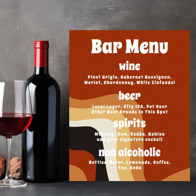 Poster Bold Retro Groovy Orange 70s Boho Bar (Criador carregado)