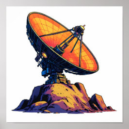 Poster Bold Sci-Fi Color Block Seamless Fabric and Paper