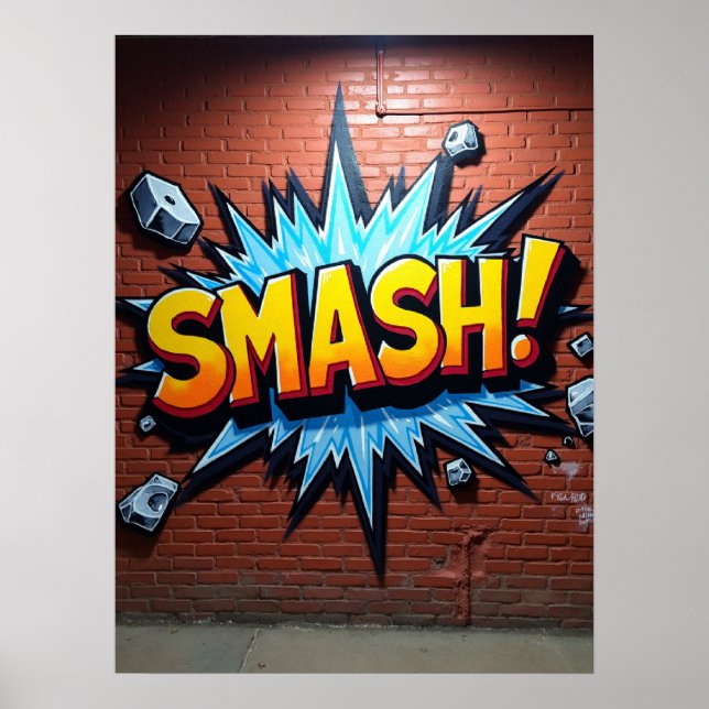 Poster Bold SMASH! Arte de Estilo de Livro de Comédia (Frente)