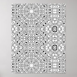 Poster Bold Symmetry Pattern Coloring Page with Circles